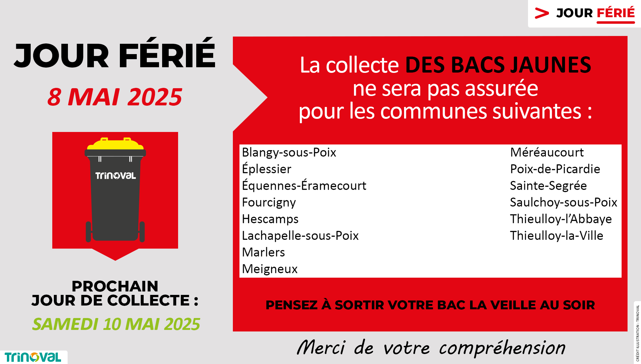 Jour férié CS - 8 mai 2025
